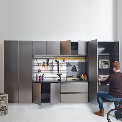Nova - Series Garage Cabinet Set A With Soft Closing Doors - Metallic Gray