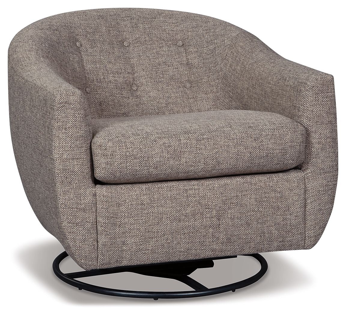 Upshur - Swivel Glider Accent Chair - Taupe