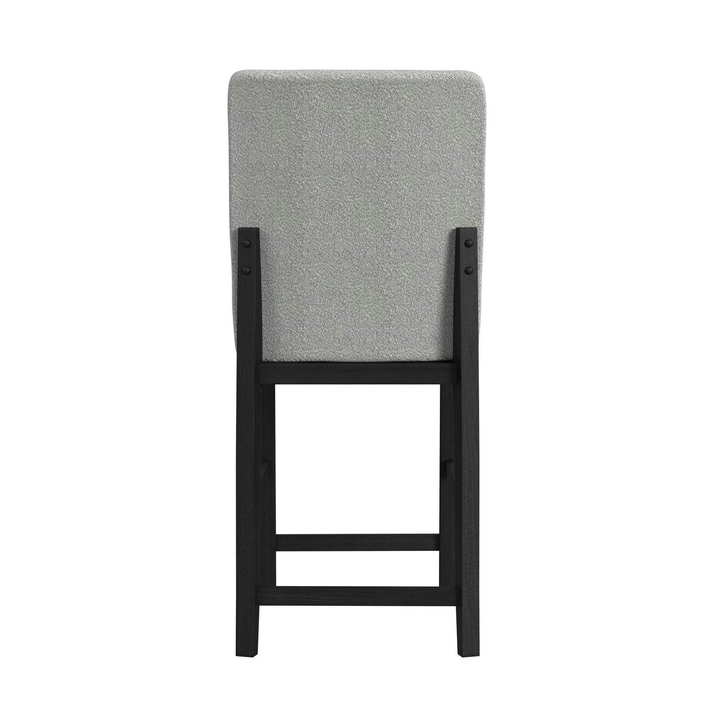 Portland - Square Back Fabric Barstool (Set of 2) - Gray / Black