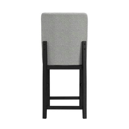 Portland - Square Back Fabric Barstool (Set of 2) - Gray / Black