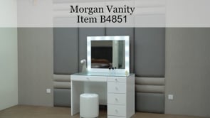 Morgan - Vanity Desk With Glass Top And Led Mirror