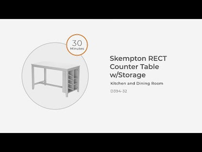 Skempton - Rectangular Counter Table With Storage - White