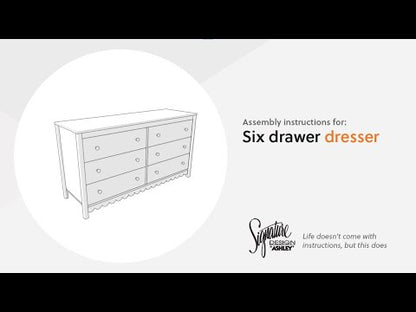 Hallityn - Six Drawer Dresser - White